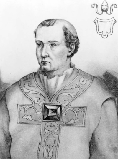 Pope Nicholas I (circa 800-867), a prominent Catholic Church leader from the Medieval era. 