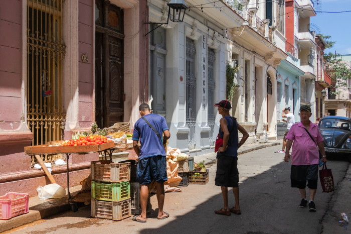The streets of Old Havana, the old town in the Cuban capital of Havana. 