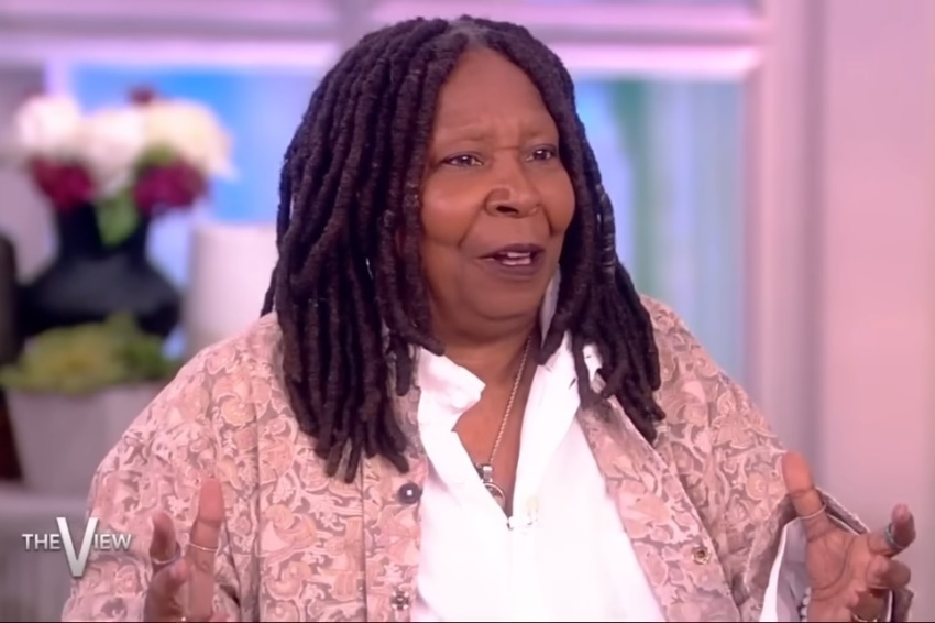 Whoopi Goldberg talks on an episode of "The View" which aired on April 27, 2023.