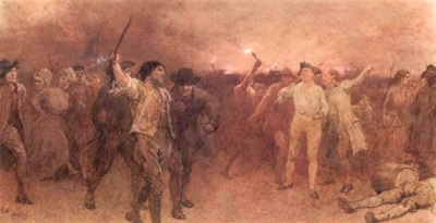 A 19th century depiction of the Gordon Riots, a massive and violent anti-Catholic demonstration that took place in London, England in June 1780. 