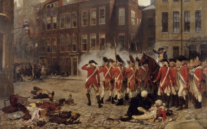 A 19th century depiction of the Gordon Riots, a massive and violent anti-Catholic demonstration that took place in London, England in June 1780. 