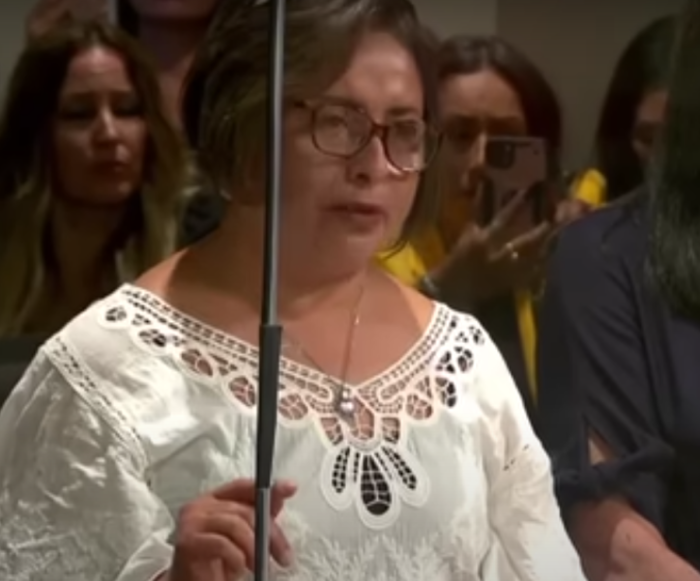 Abigail Martinez, who claims her late daughter was 'murdered by gender ideology,' testifies against California Assembly Bill 957 to the California Senate Judiciary Committee, June 13, 2023. 