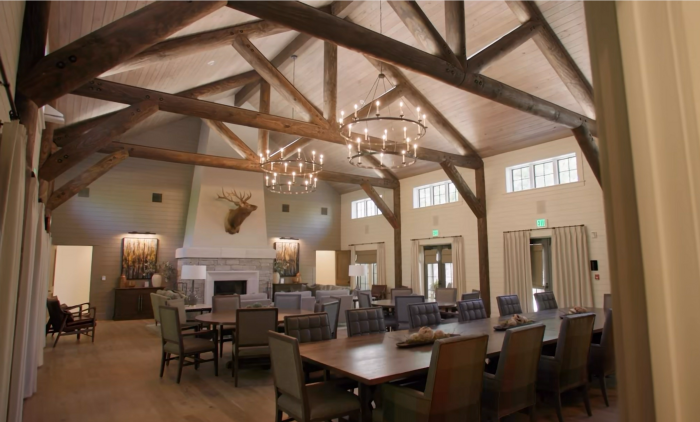 A meeting room inside The Lodge at Grant Mills in Alabama.
