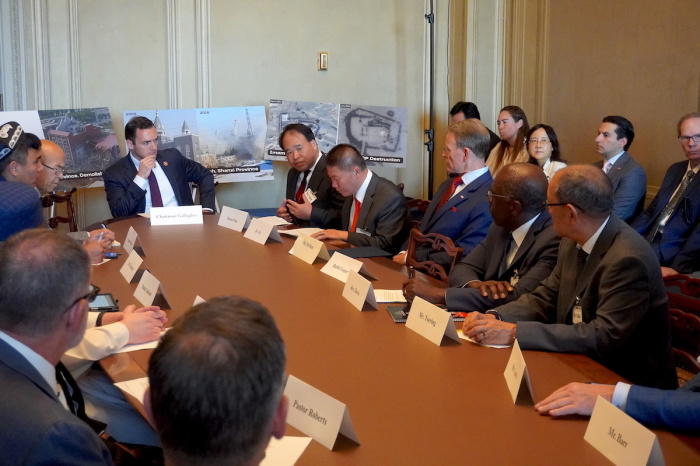 Pastor Pan Yongguang shares a message at a roundtable event at the U.S. Capitol near in Washington D.C. on July 12, 2023.