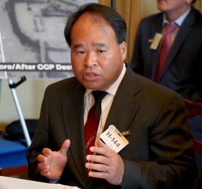 Pastor Pan Yongguang shares a message at an event at the United States Capitol in Washington, D.C., on July 12, 2023.