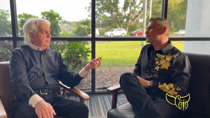 Greg Locke (R) meets with televangelist Benny Hinn (L) after years of branding him a "false prophet."