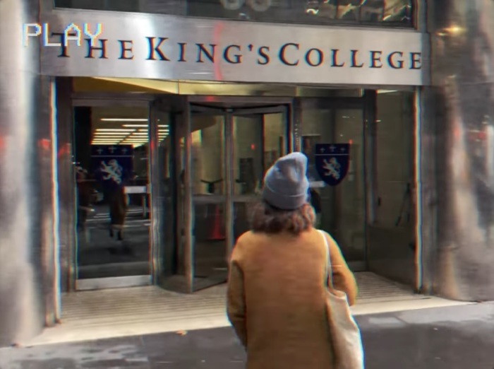 The New York City campus of The King's College is seen in a video posted online in December 2021. 