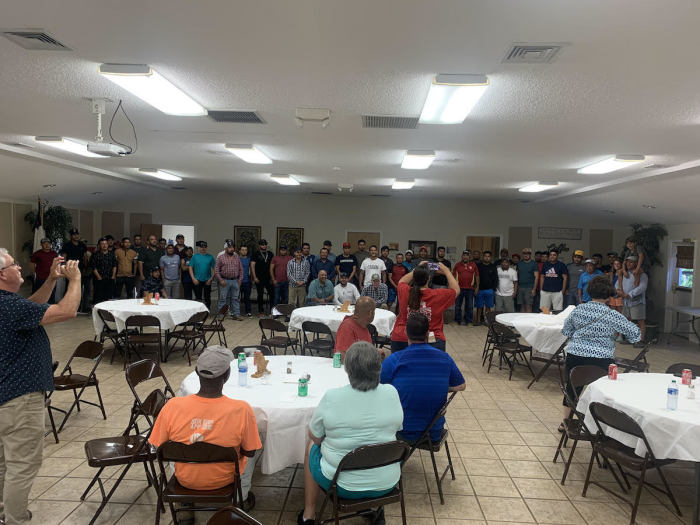 Over 30 migrant workers who came to southwest Georgia to harvest watermelons made declarations of faith in Jesus Christ at Georgia's First Baptist Church Rochelle. 