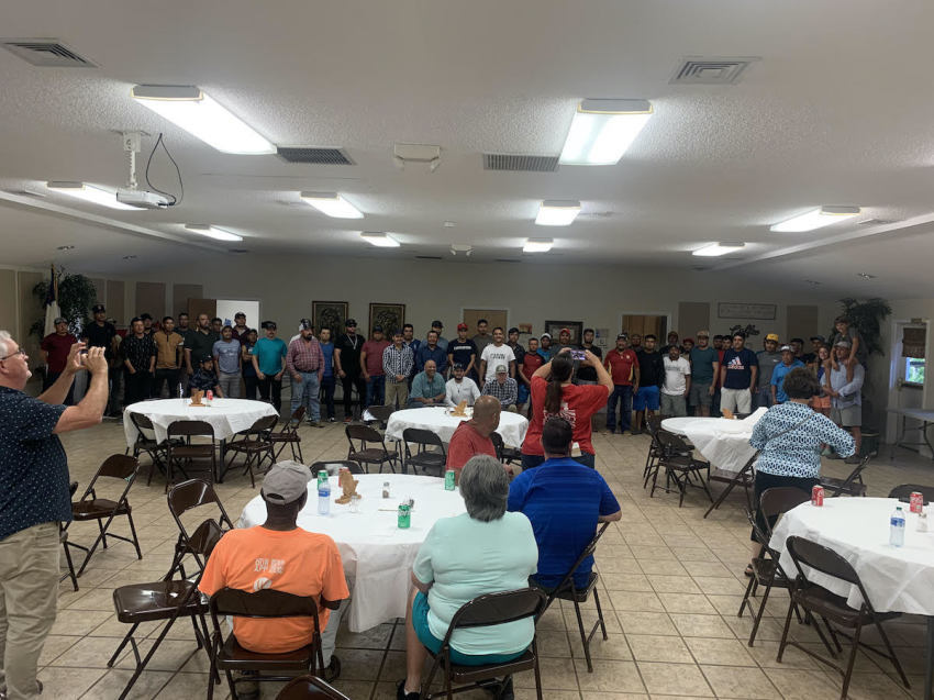 Over 30 migrant workers who came to southwest Georgia to harvest watermelons made declarations of faith in Jesus Christ at Georgia's First Baptist Church Rochelle.