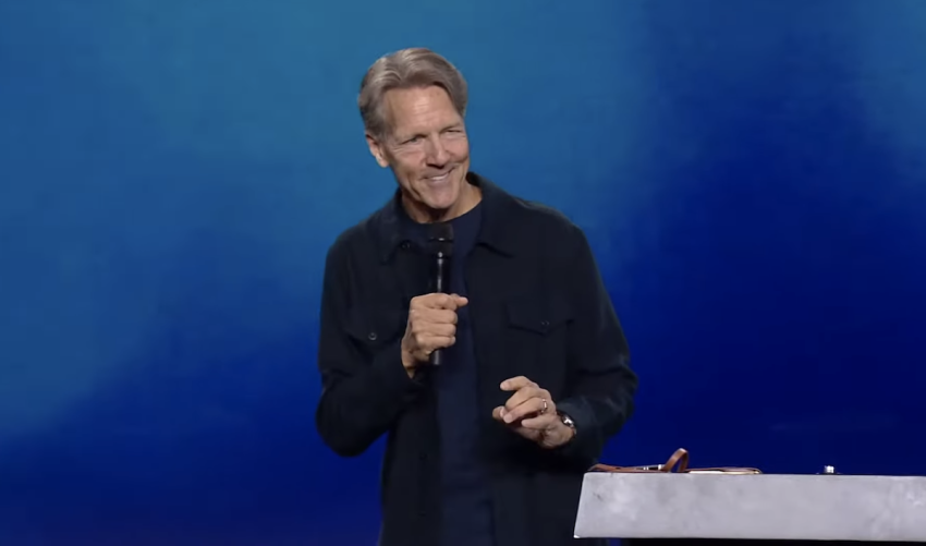 Pastor Skip Heitzig of Calvary Church in Albuquerque, New Mexico, preaches at Harvest Bible Fellowship in Riverside, California, July 23, 2023.
