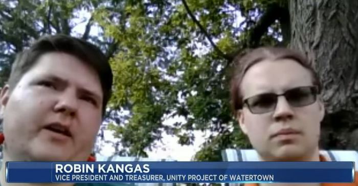 Unity Project of Watertown spokesperson Robin Kangas (left) with partner Trent Kangas.