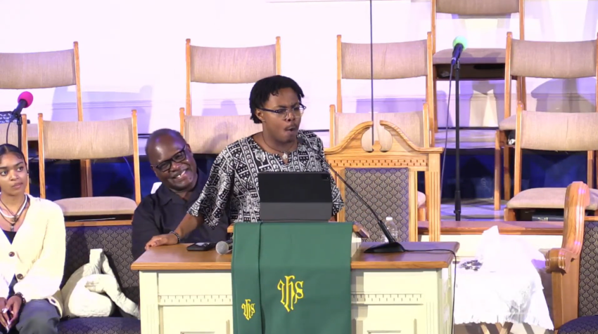 George Pratt, a 2023 history and religion graduate and co-valedictorian at Morehouse College told congregants at Antioch AME Church in Stonecrest, Georgia, to embrace ancestral worship.