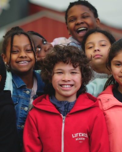 Children involved in LifeWise Academy, a Christian ministry that provides release time Bible instruction for public school students, pose in this file photo.