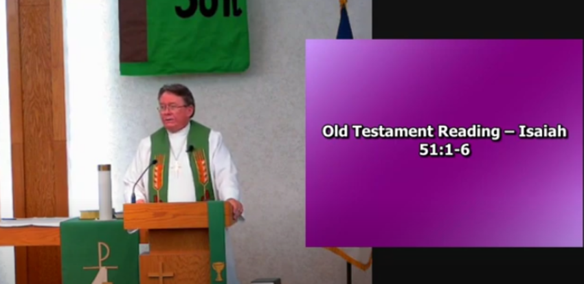Pastor Stephen Lee addresses the congregation at Living Word Lutheran Church in Orland Park, Illinois, on Aug. 27, 2023.