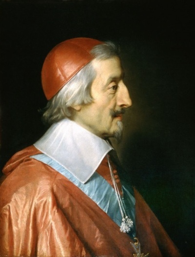 Cardinal Richelieu (1585-1642), also known as Armand Jean du Plessis de Richelieu, a notable Catholic Church leader and French political official. 