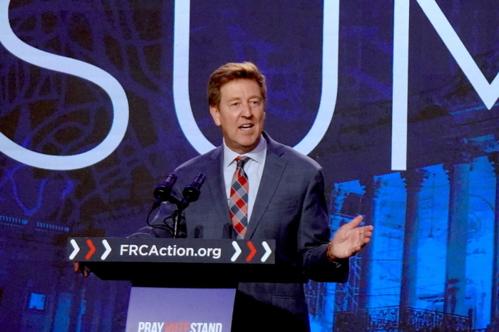 Pastor Gary Hamrick of Cornerstone Chapel in Leesburg, Virginia, preaches a message at the Pray Vote Stand Summit in Washington D.C. on Sept. 16, 2023, at the Omini Shoreham Hotel.