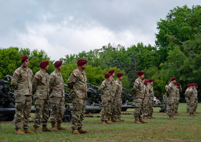 US troops take part in a ceremony to redesignate Fort Bragg as Fort Liberty, near Fayetteville, North Carolina, on June 2, 2023. Calls to rename nine military bases, all of which are located in southern states that seceded and briefly formed the Confederacy, gained momentum during nationwide protests against racism and police brutality that were sparked by the 2020 murder of George Floyd, an African American man, who died at the hands of a white police officer in Minneapolis. 