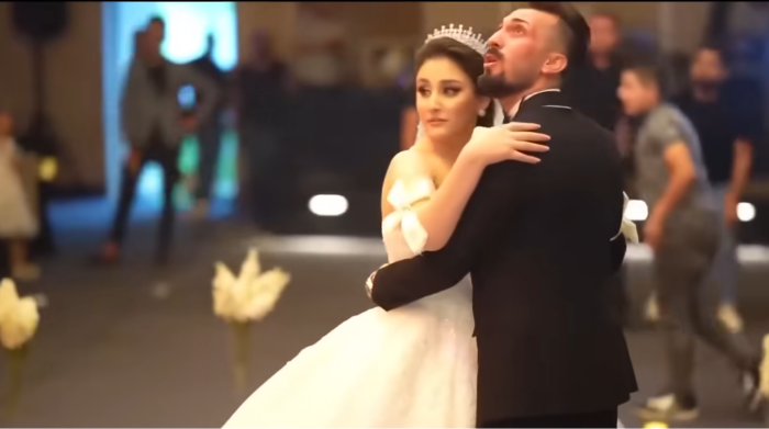 The moment Christian bridegroom Revan, also identified as Ivan Esho (L), 27, and his bride Haneen (R), 18, realized a fire was breaking out at their wedding celebration in Iraq. 