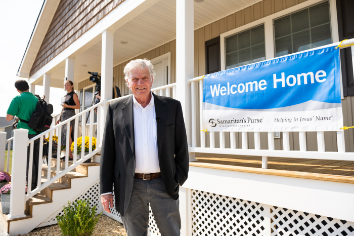 Franklin Graham, president and CEO of Samaritan's Purse. The relief group provided aid to those hit by the December 2021 tornado in Mayfield, Kentucky, and gifted 16 new homes in 2023 in a giveaway to victims. 
