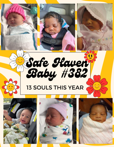 A photo shows a few of the babies helped by A Safe Haven for Newborns.