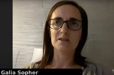 Galia Sopher shares her story during a Combat Anti-Semitism Movement webinar on Oct. 12, 2023. 