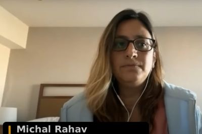 Michal Rahav shares her story during a Combat Anti-Semitism Movement Webinar on Oct. 12, 2023.