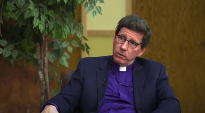 Bishop Paul-Gordon Chandler of the Episcopal Church in Wyoming being interviewed by Wyoming PBS in January 2022. 