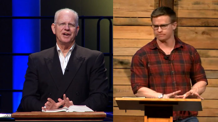 Pastor Tommy Nelson (L) of Denton Bible Church in Texas announced his retirement plans on October 4, 2023. He will be replaced by Associate Pastor Logan Nyquist. 