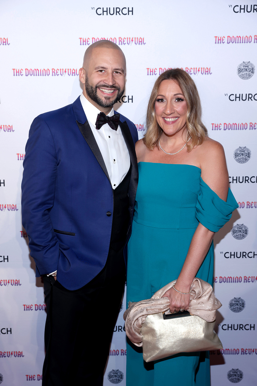Pastor Mike Signorelli and Julie Signorelli attend "The Domino Revival" World Premiere at Regal E-Walk on October 03, 2023, in New York City. 
