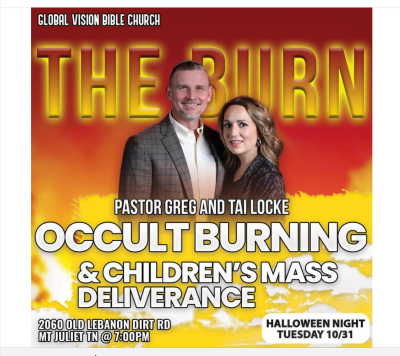 The flyer for Pastor Greg Locke's big Halloween night event.
