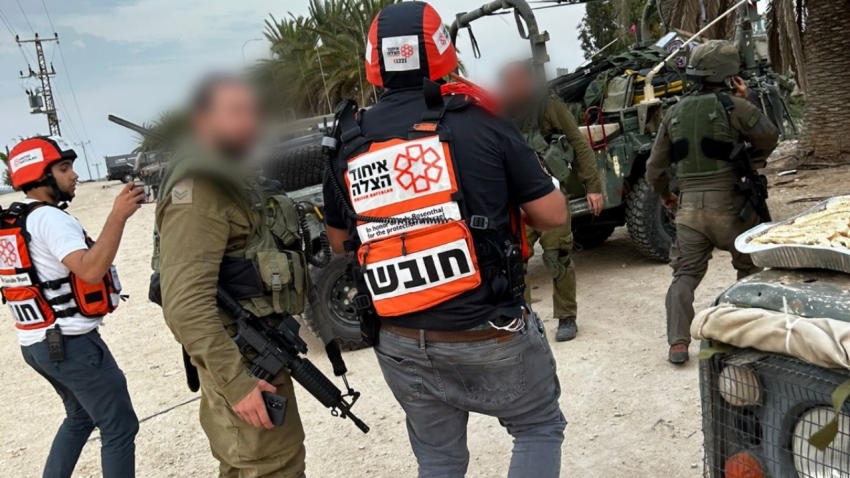 First responders with United Hatzalah of Israel, a nonprofit organization that has approximately 7,000 volunteer paramedics and EMTs.