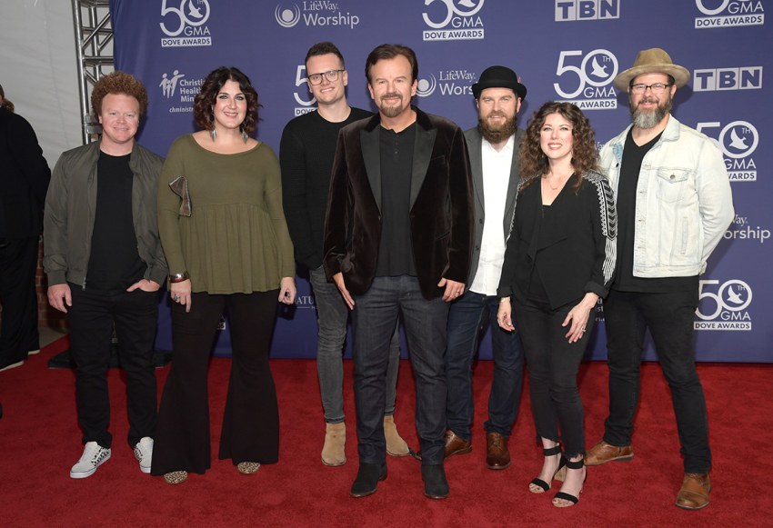 Brian Scoggin, Megan Garrett, Josh Mix, Mark Hall, Chris Huffman, Melodee Devevo and Juan DeVevo of The Casting Crowns
