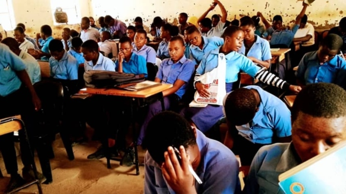 Students Natola Secondary School in the Dowa District of Central Malawi, where representatives from a local Planned Parenthood affiliate were physically chased from the property.