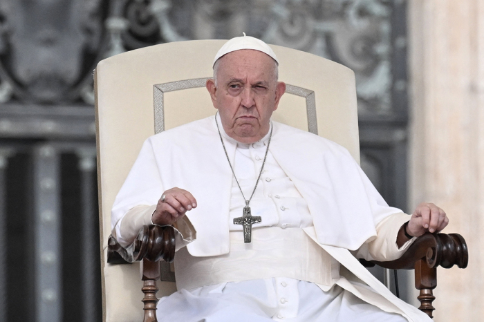 Pope Francis looks on during his weekly general audience on September 20, 2023, at St Peter's square in The Vatican. 