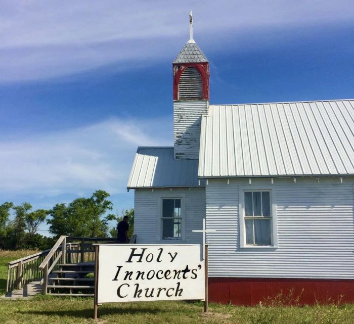 The Holy Innocents Episcopal Church in Parmelee, South Dakota, stood in some form since 1890 until being destroyed in a fire last Saturday.