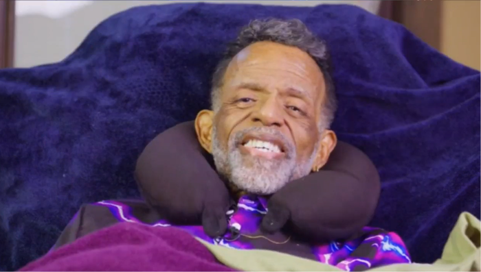 Bishop Carlton Pearson in his hospice bed.