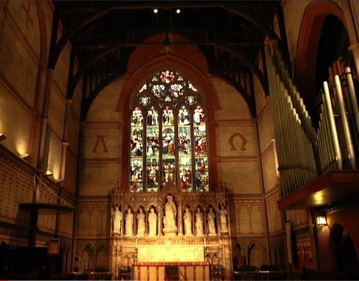 The Chapel of the Good Shepherd at the campus of The General Theological Seminary, a seminary of The Episcopal Church that dates back to the early 19th century. 