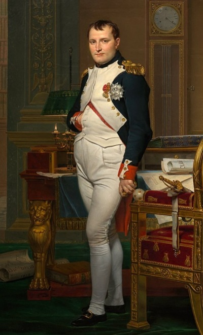 An 1812 portrait of Napoleon Bonaparte, emperor of France, as seen in his study. 