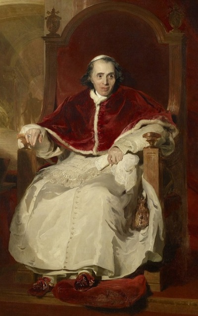 Pope Pius VII (1742-1823), head of the Roman Catholic Church, was imprisoned by Napoleon Bonaparte for several years. 