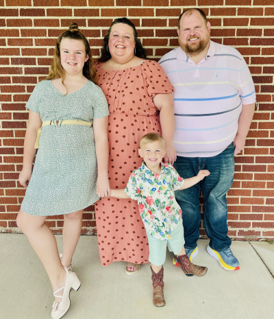 Pastor Cory Schibler, his wife Crystal, and there two children Rylie and Judah.