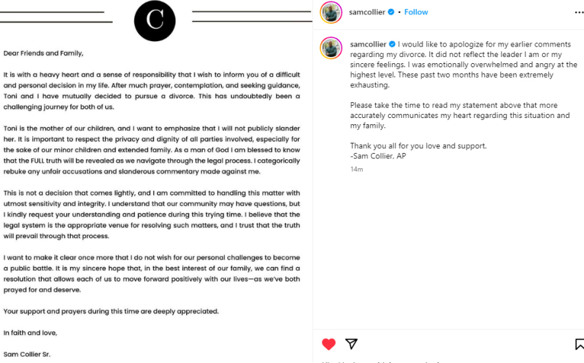 Screengrab/Instagram/Sam Collier