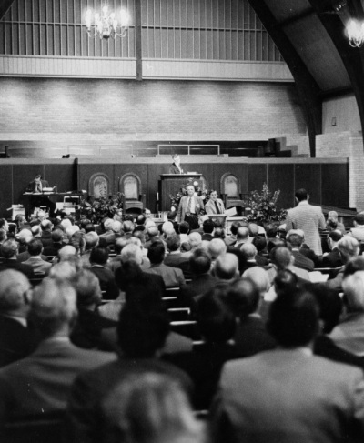 The first General Assembly of the Presbyterian Church in America, held in Birmingham, Alabama, in December 1973. 