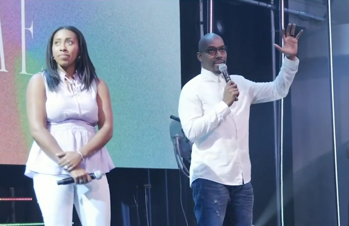 Pastor Sam Collier (R) of Story Church Atlanta is getting a divorce from his wife Toni (L) after eight years.