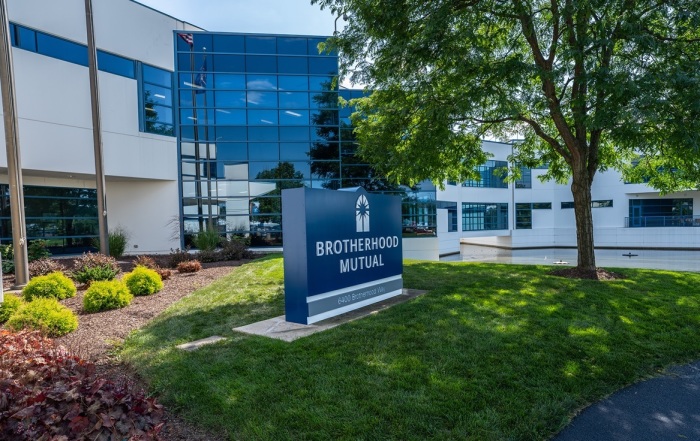 The headquarters for the Brotherhood Mutual Foundation, located in Fort Wayne, Indiana. 