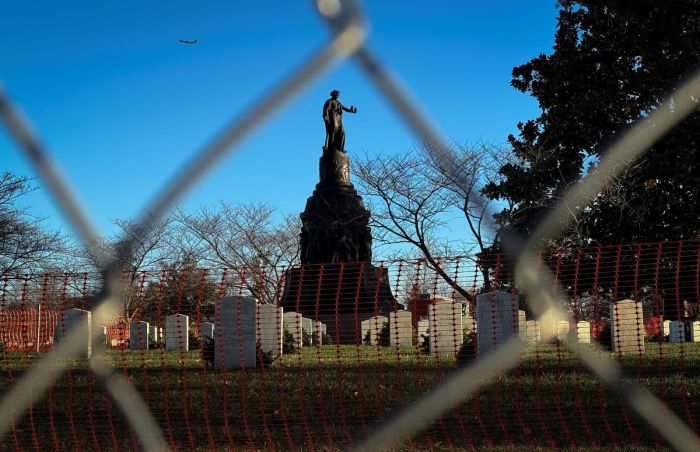 A memorial to Confederate soldiers at Arlington National Cemetery is shown Dec. 19, 2023 in Arliington, Virginia. A federal judge has temporarily barred the planned removal of the memorial after a lawsuit filed against the Department of Defense that seeks to restrain the removal of the memorial. 