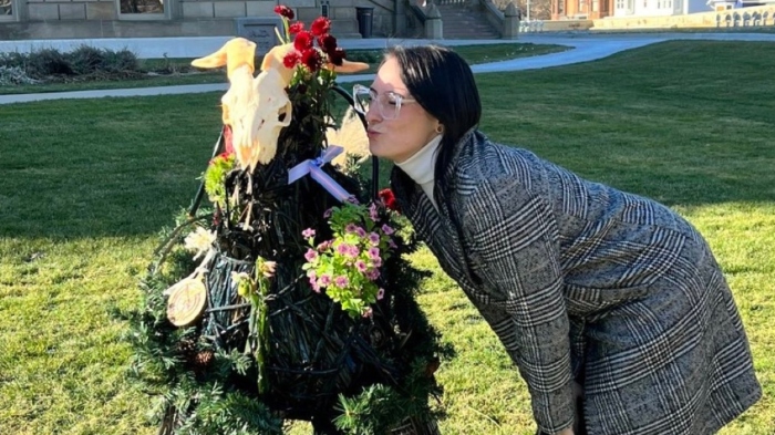Samantha Skorka, who serves as a media production specialist for the Michigan House Democrats, tweeted and then deleted a photo of herself kissing a satanic display at the Michigan state Capitol.