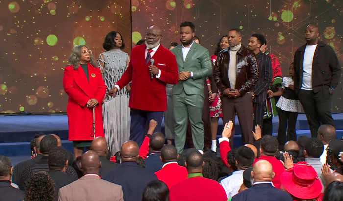 Family members and congregants of T.D. Jakes, leader of The Potter's House megachurch in Dallas, Texas, gave him their support on Christmas Eve, December 24, 2023.