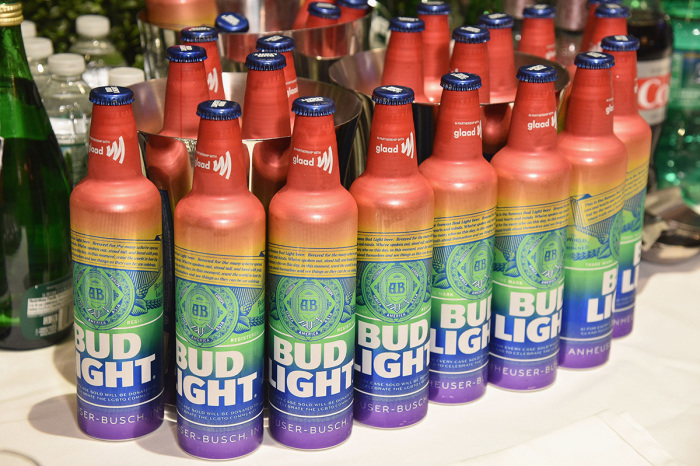 A view of rainbow bottles of Bud Light during the 30th annual GLAAD Media Awards New York at New York Hilton Midtown on May 04, 2019, in New York City. 