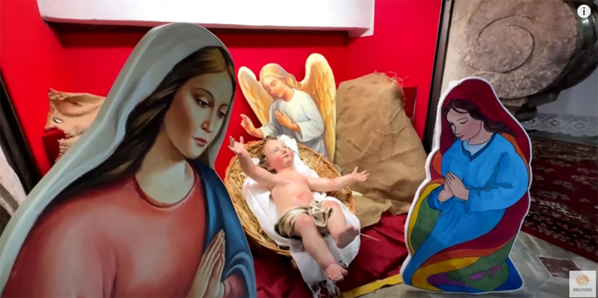 A Nativity scene featuring "two mothers" of the baby Jesus instead of the biblically accurate Mary and Joseph went on display in a church in southern Italy, sparking fury among many Catholics and Christians worldwide, December 23, 2023.