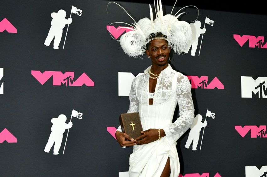 Lil Nas X poses in the press room at the 2023 MTV Video Music Awards at Prudential Center on September 12, 2023, in Newark, New Jersey.